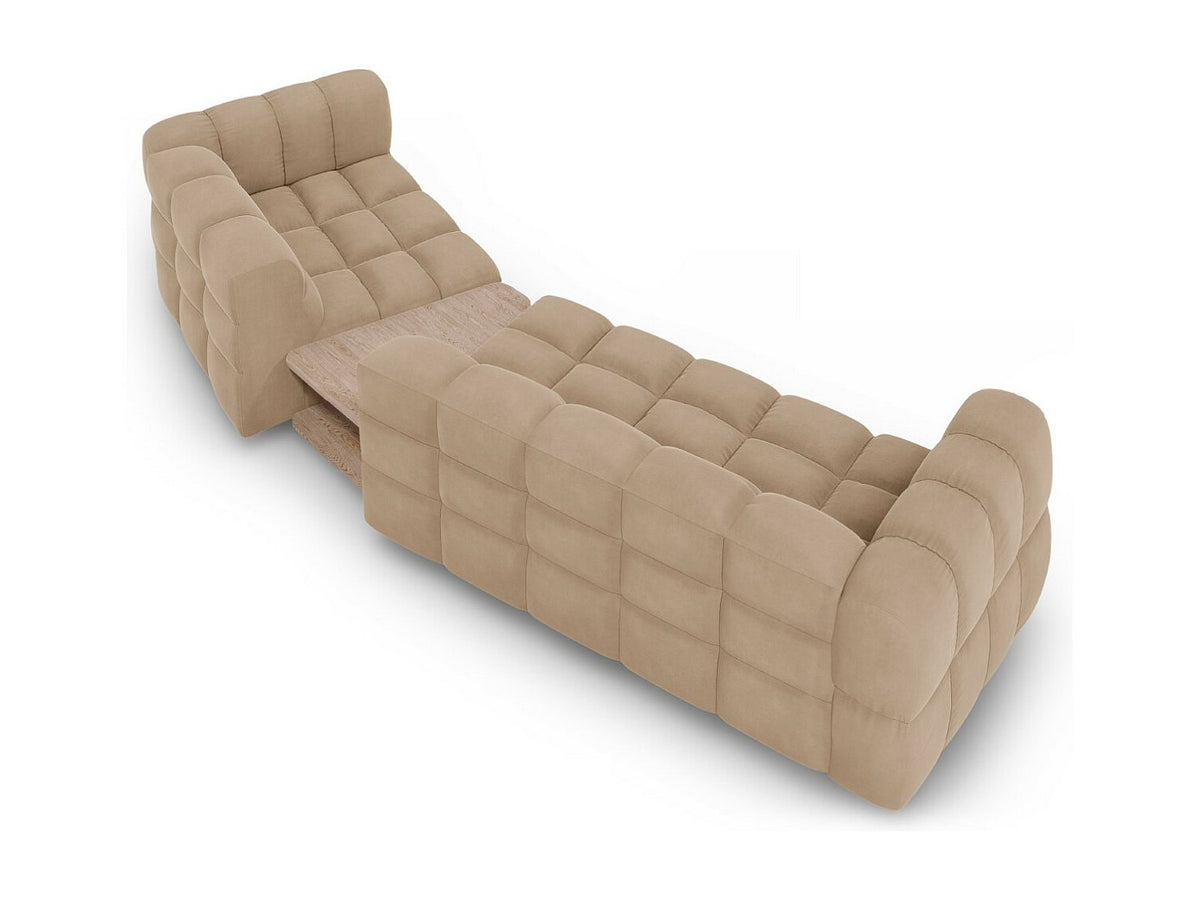 Canapé modulable 3 places marron velours