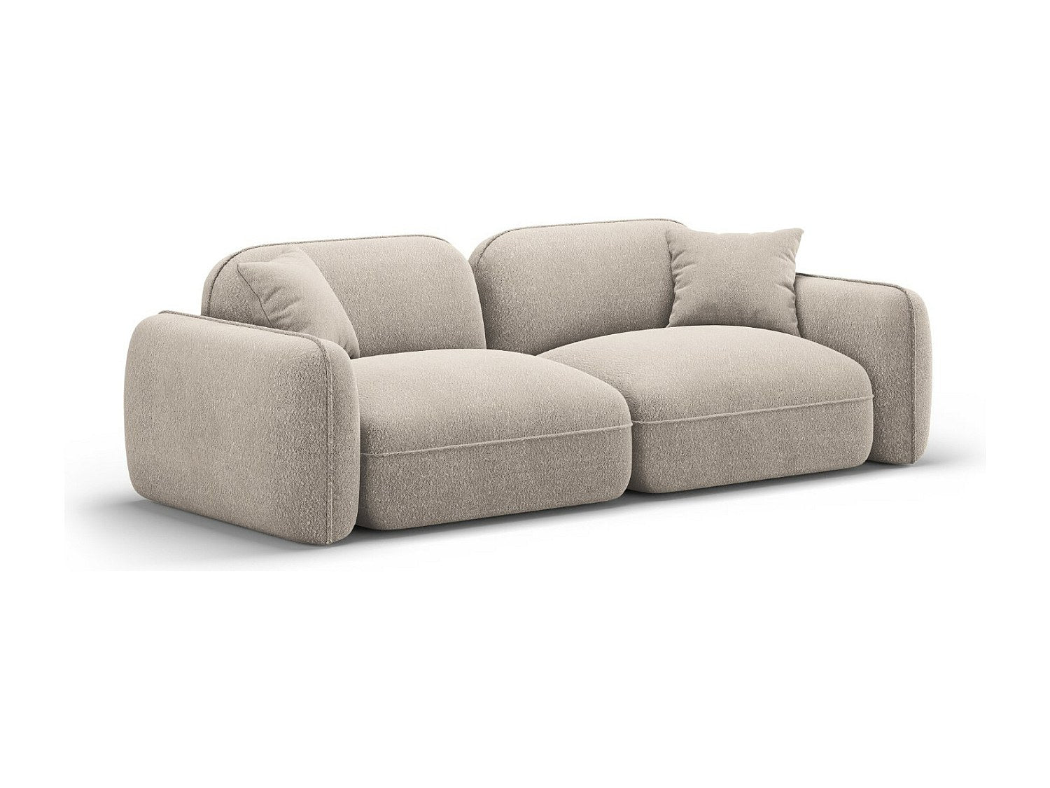 Canapé modulable 3 places beige velours