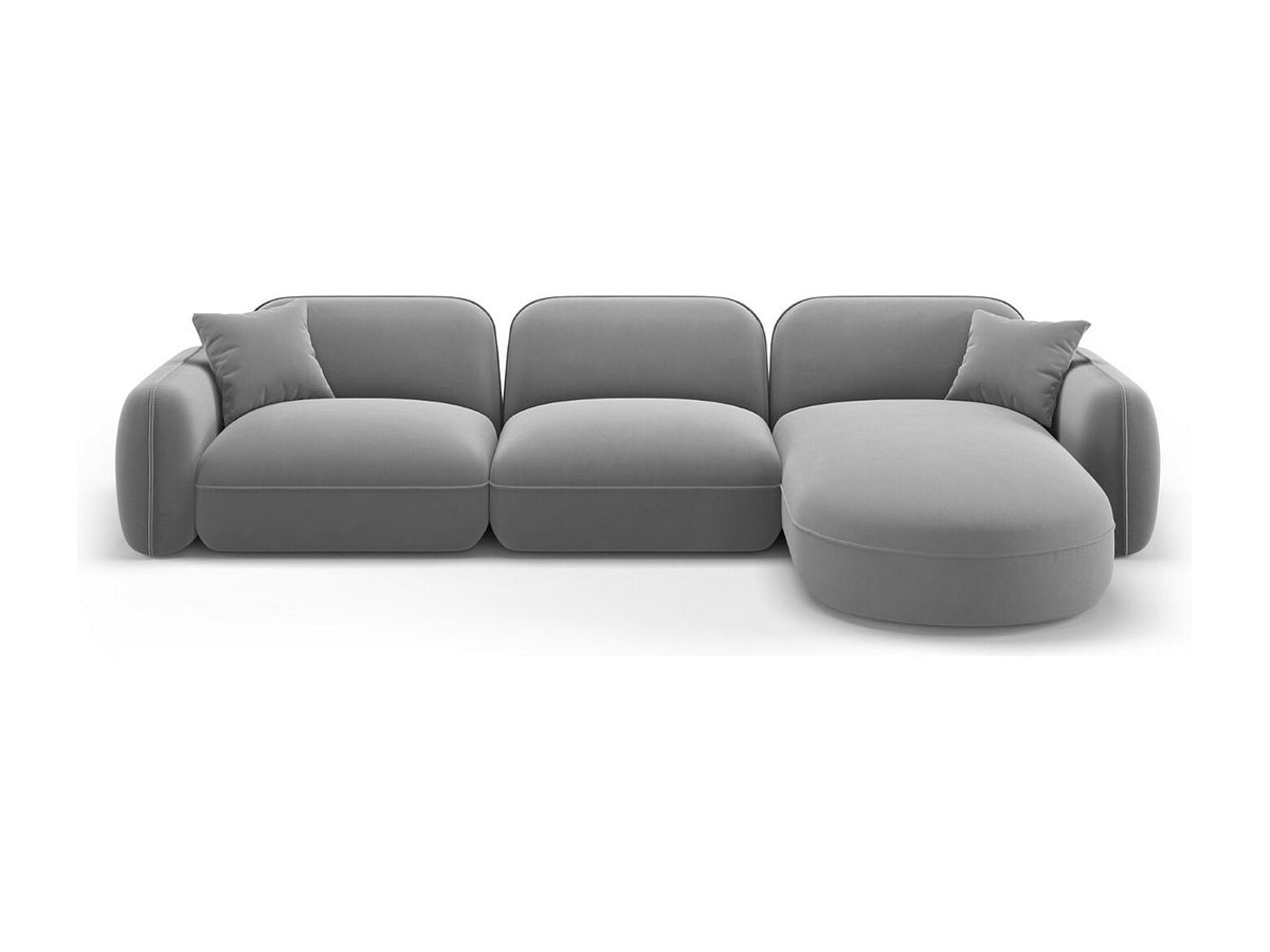 Canapé modulable 4 places gris velours