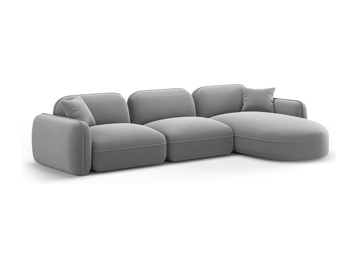Canapé modulable 4 places gris velours