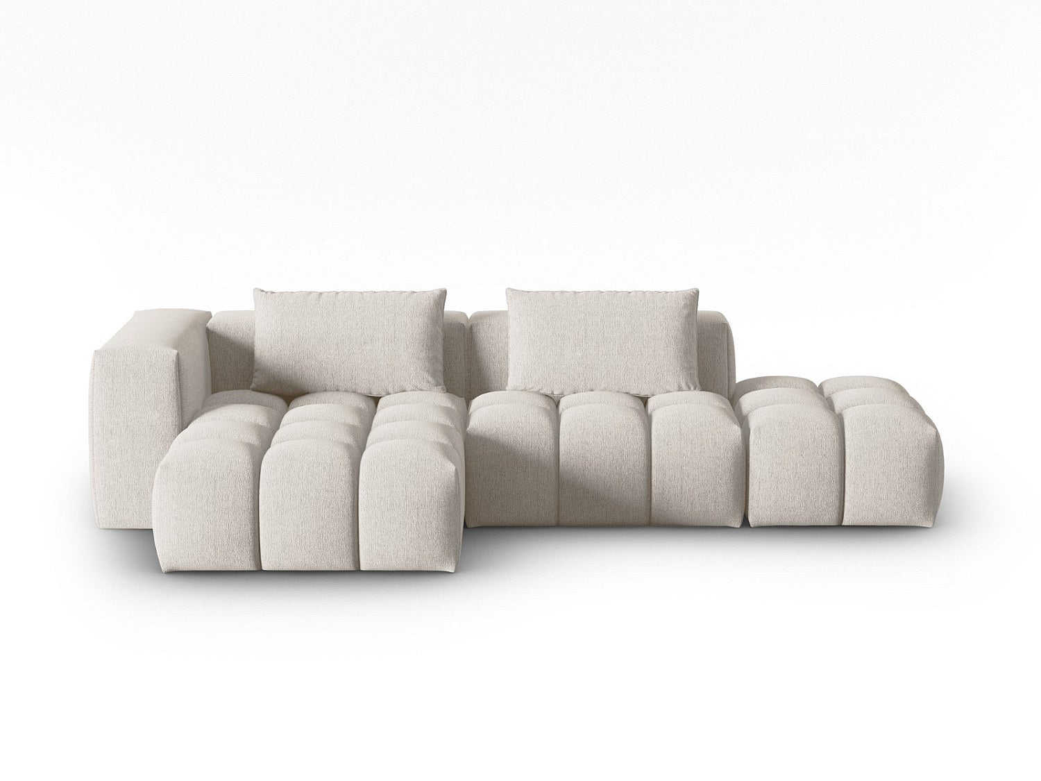 Canapé modulable 4 places beige tissu