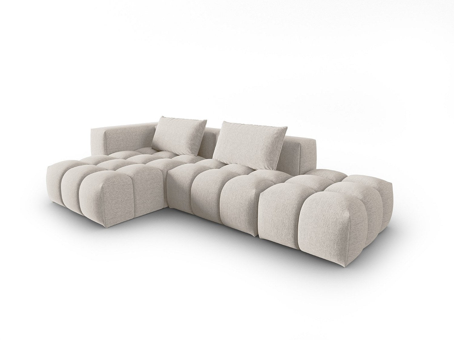 Canapé modulable 4 places beige tissu