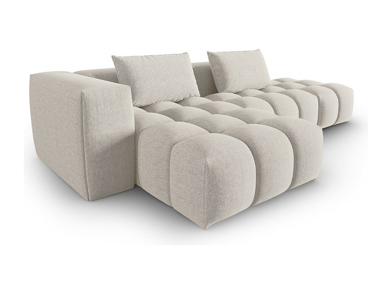 Canapé modulable 4 places beige tissu
