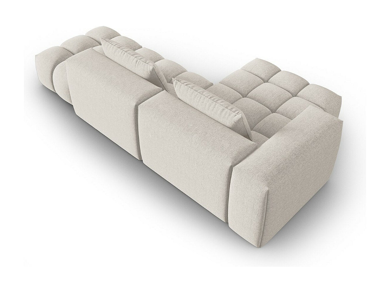 Canapé modulable 4 places beige tissu