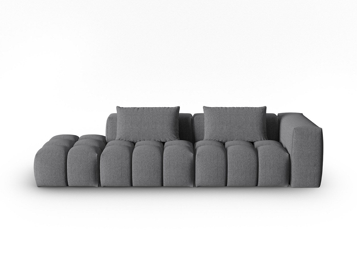 Canapé modulable 3 places gris tissu