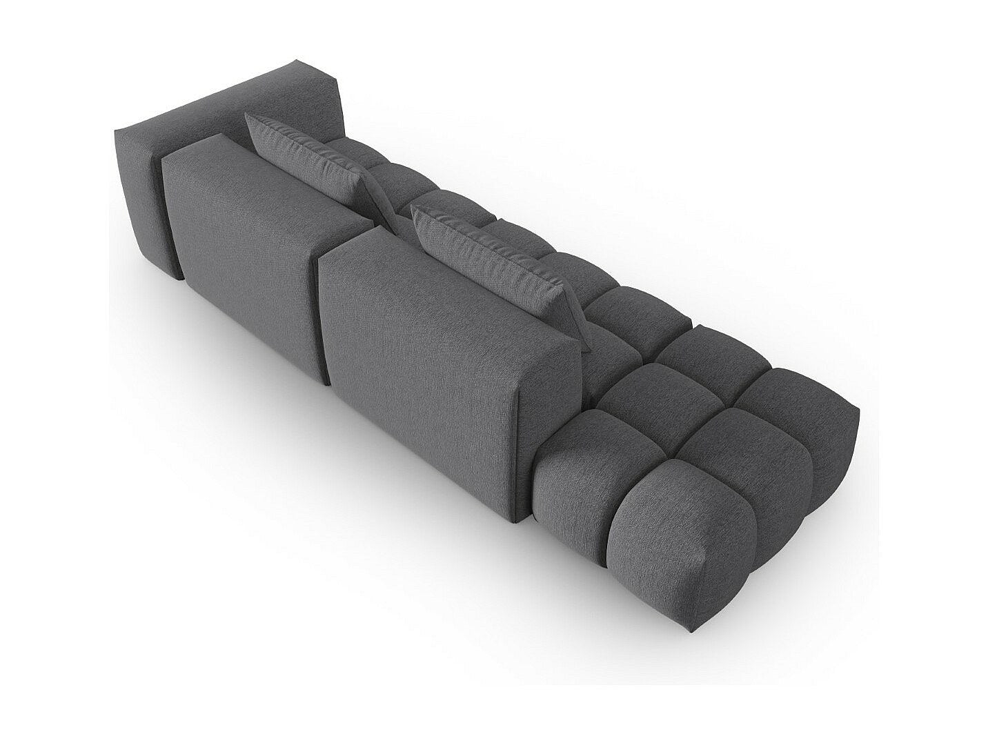 Canapé modulable 3 places gris tissu
