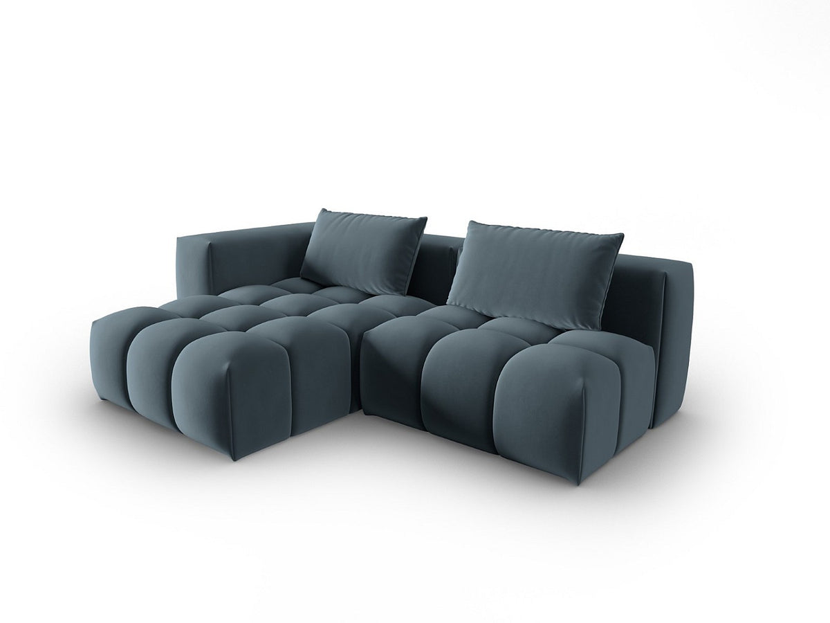 Canapé modulable 3 places bleu velours