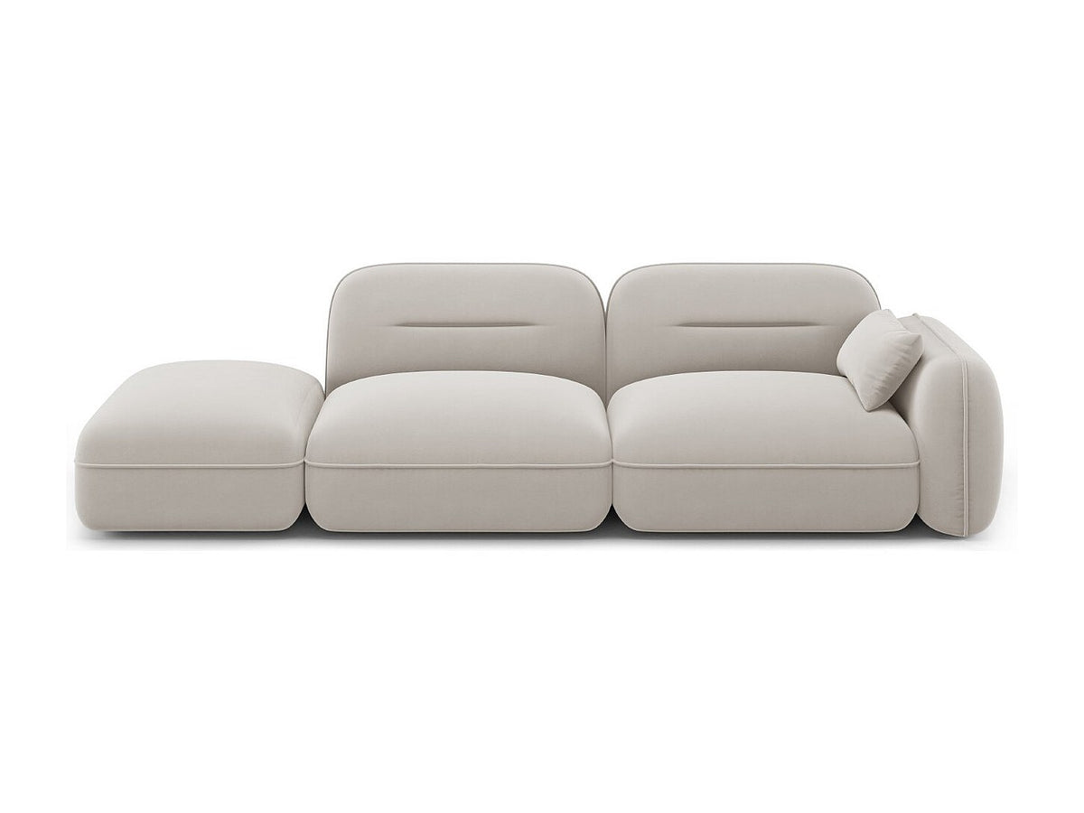 Canapé modulable 3 places beige velours