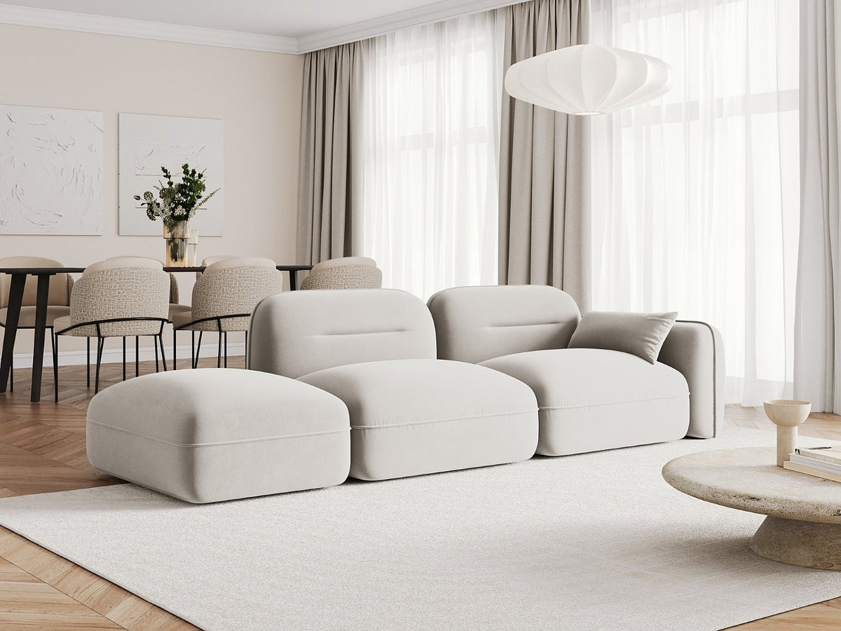 Canapé modulable 3 places beige velours