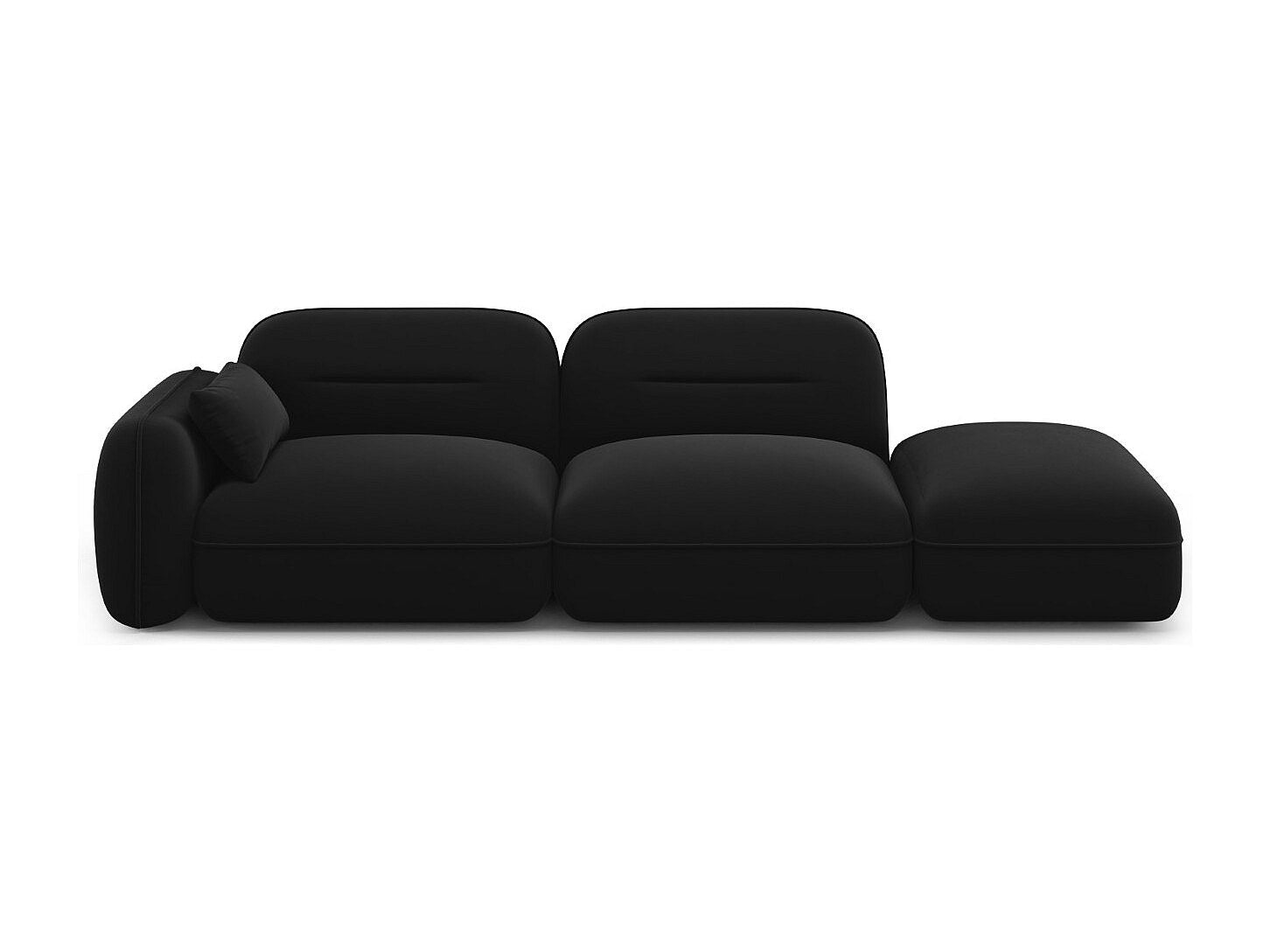 Canapé modulable 3 places noir velours
