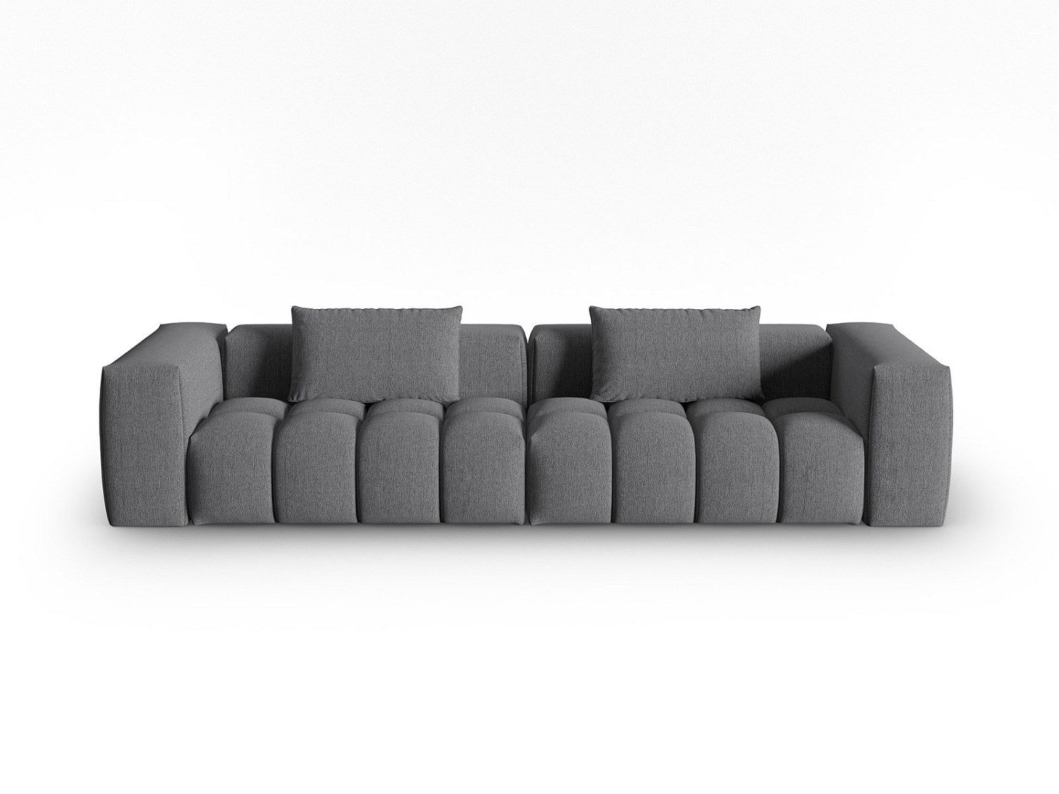 Canapé modulable 5 places gris tissu