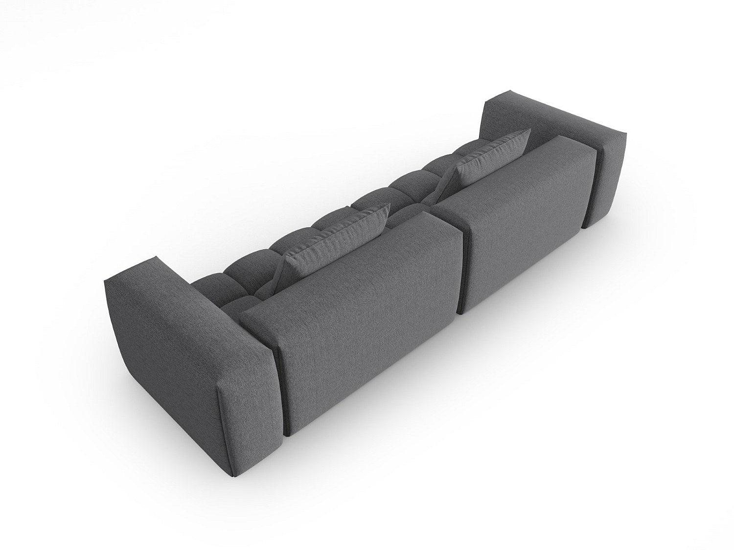 Canapé modulable 5 places gris tissu