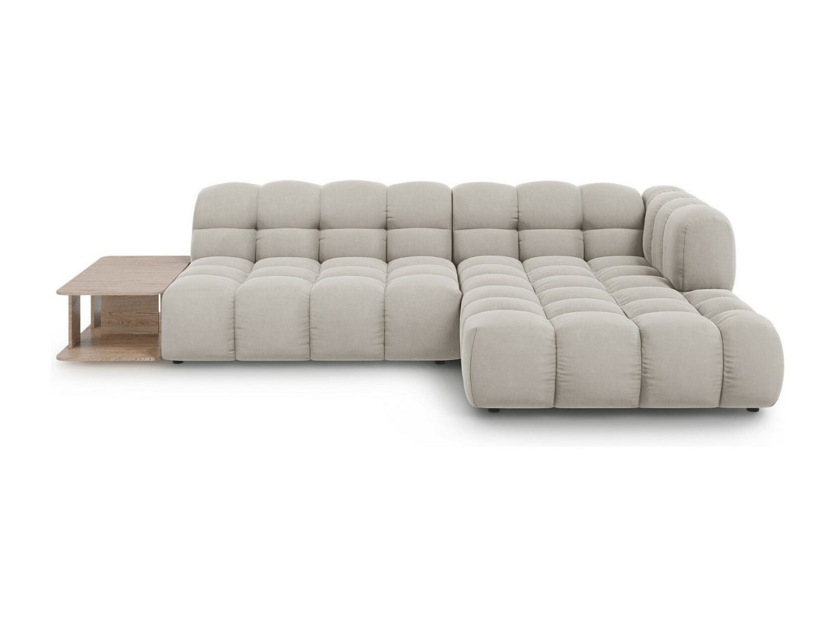 Canapé modulable 4 places beige velours