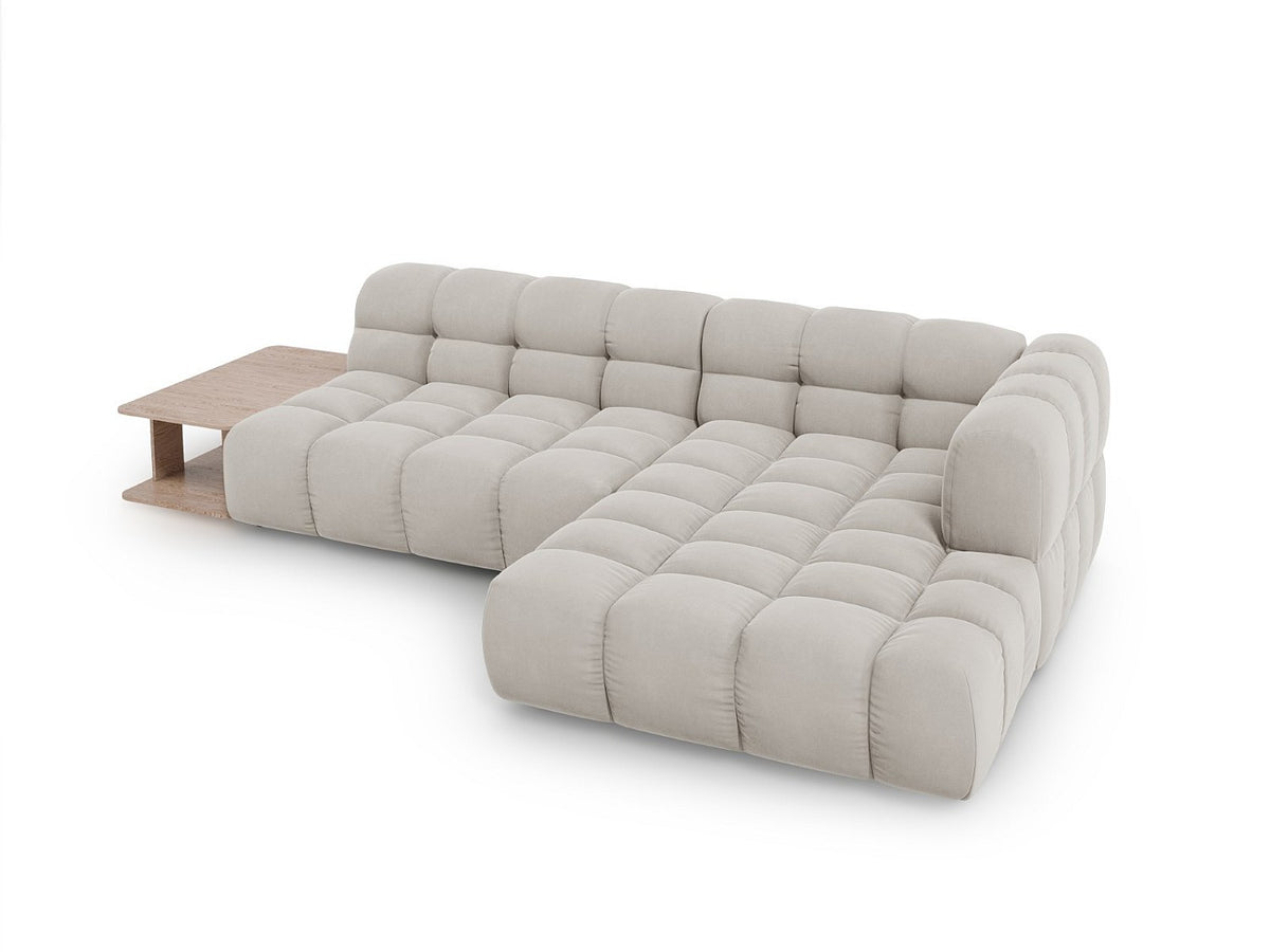 Canapé modulable 4 places beige velours