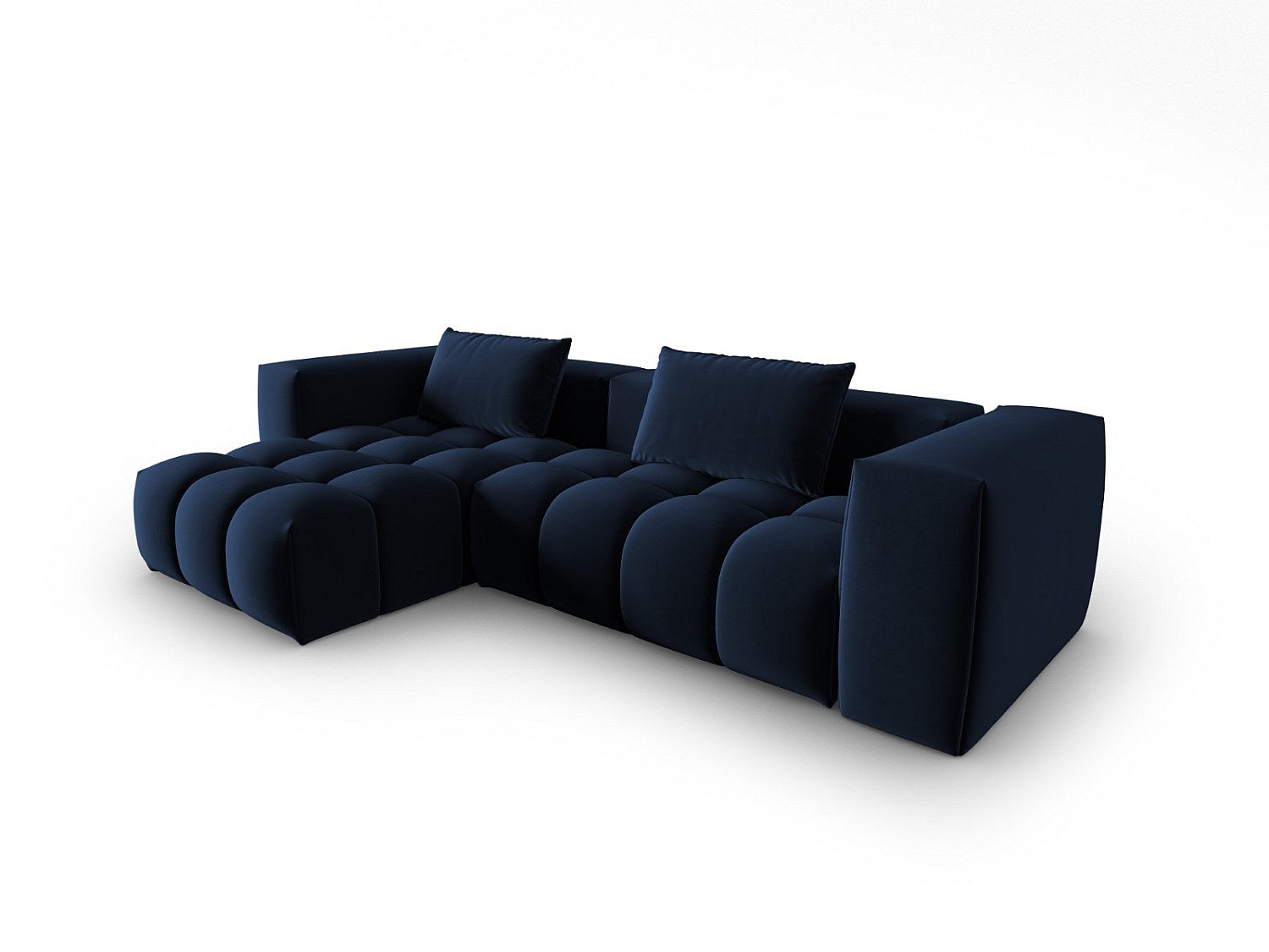 Canapé modulable 3 places bleu velours