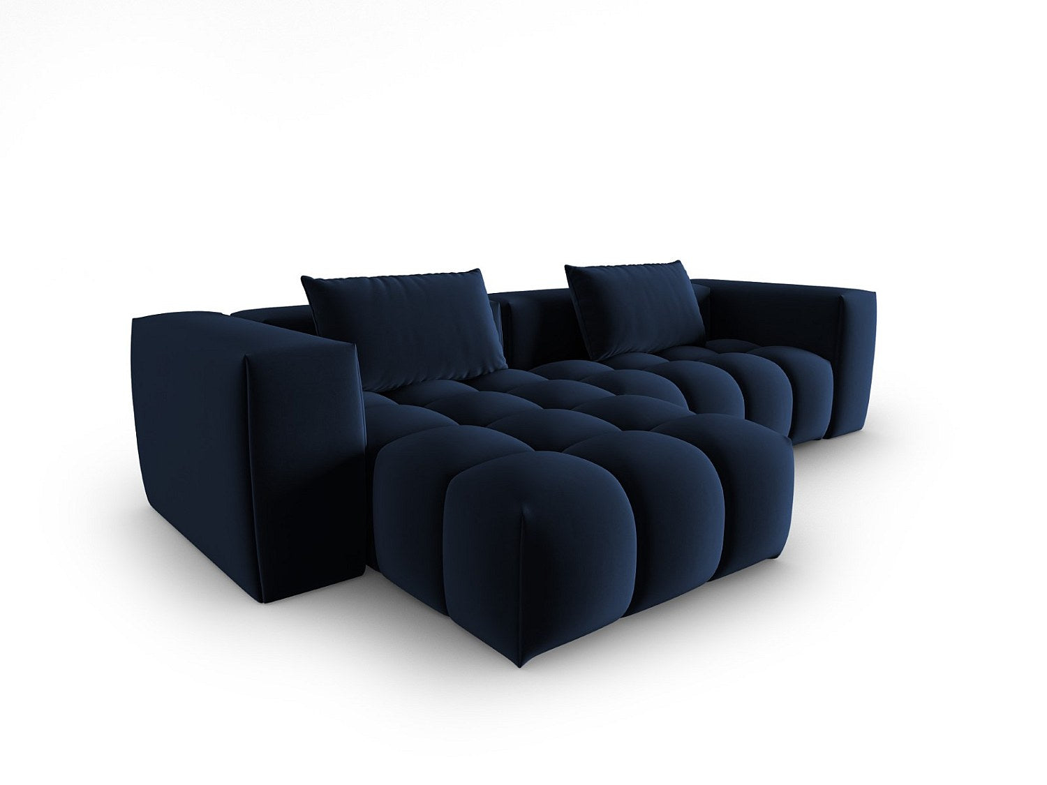 Canapé modulable 3 places bleu velours