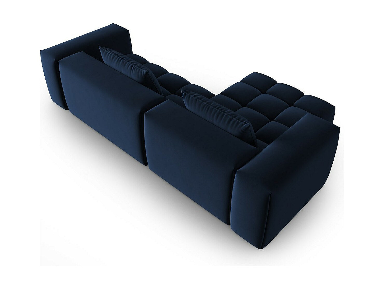 Canapé modulable 3 places bleu velours