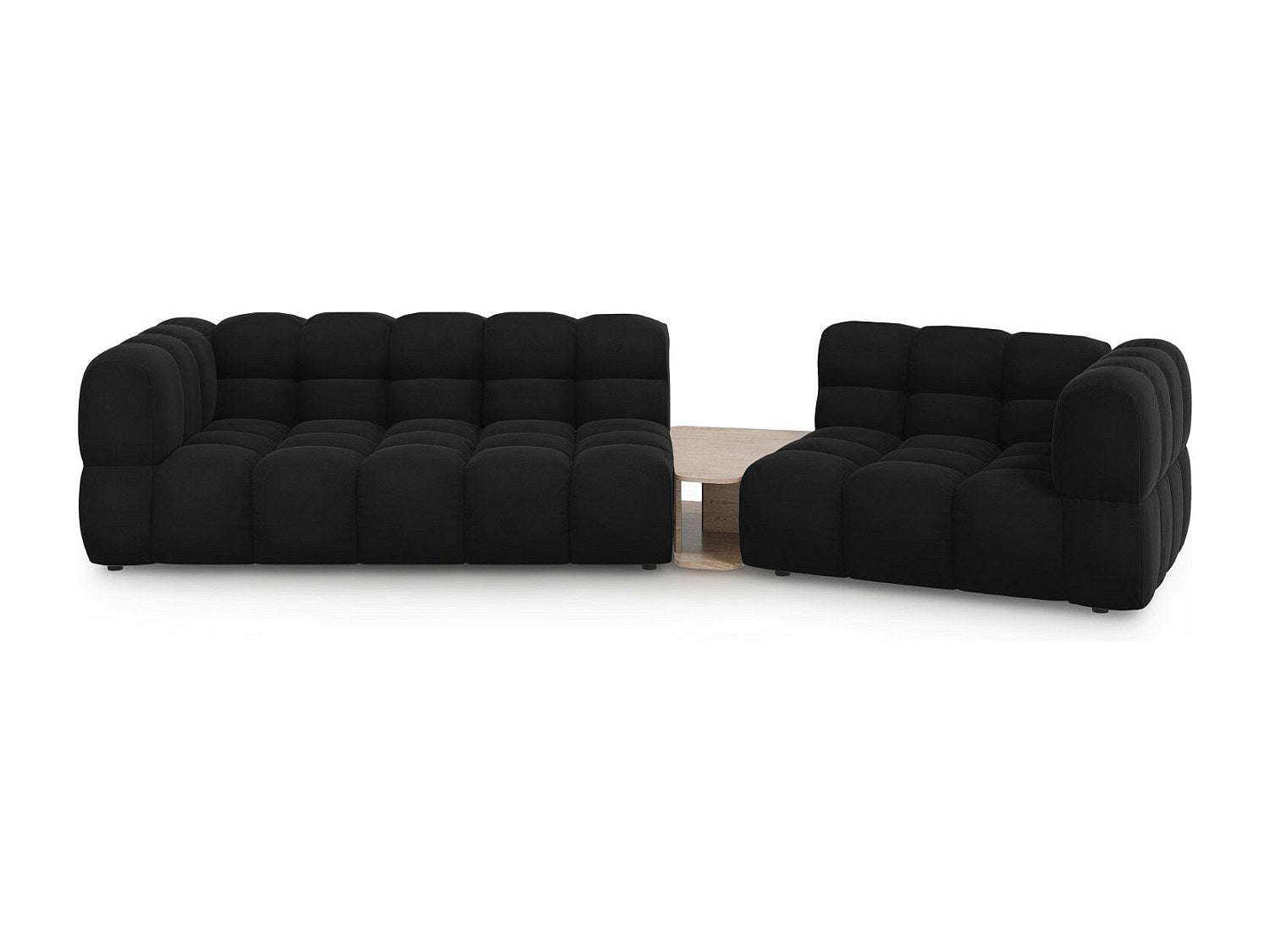 Canapé modulable 3 places noir velours