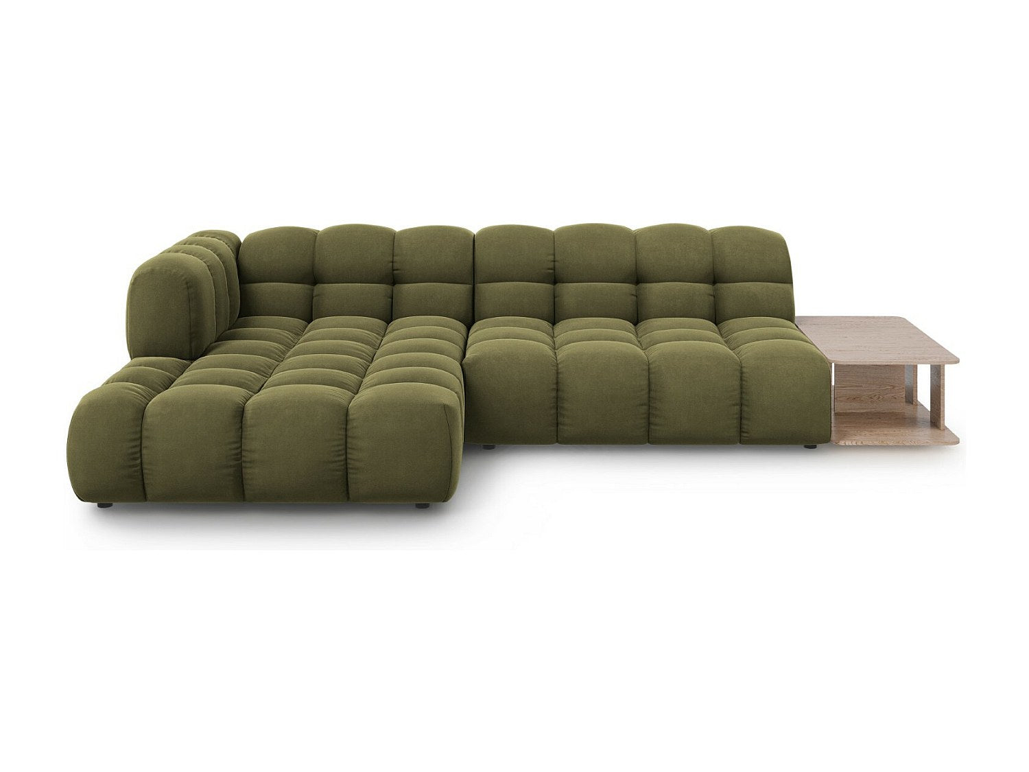 Canapé modulable 4 places vert velours