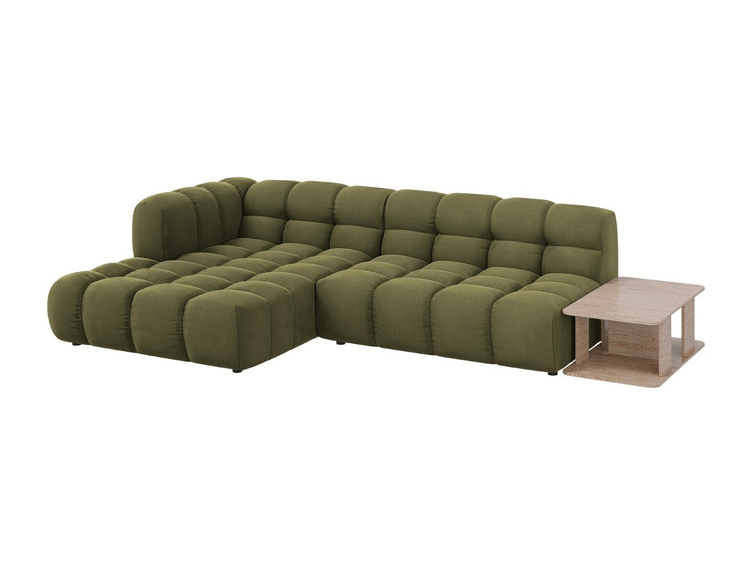 Canapé modulable 4 places vert velours