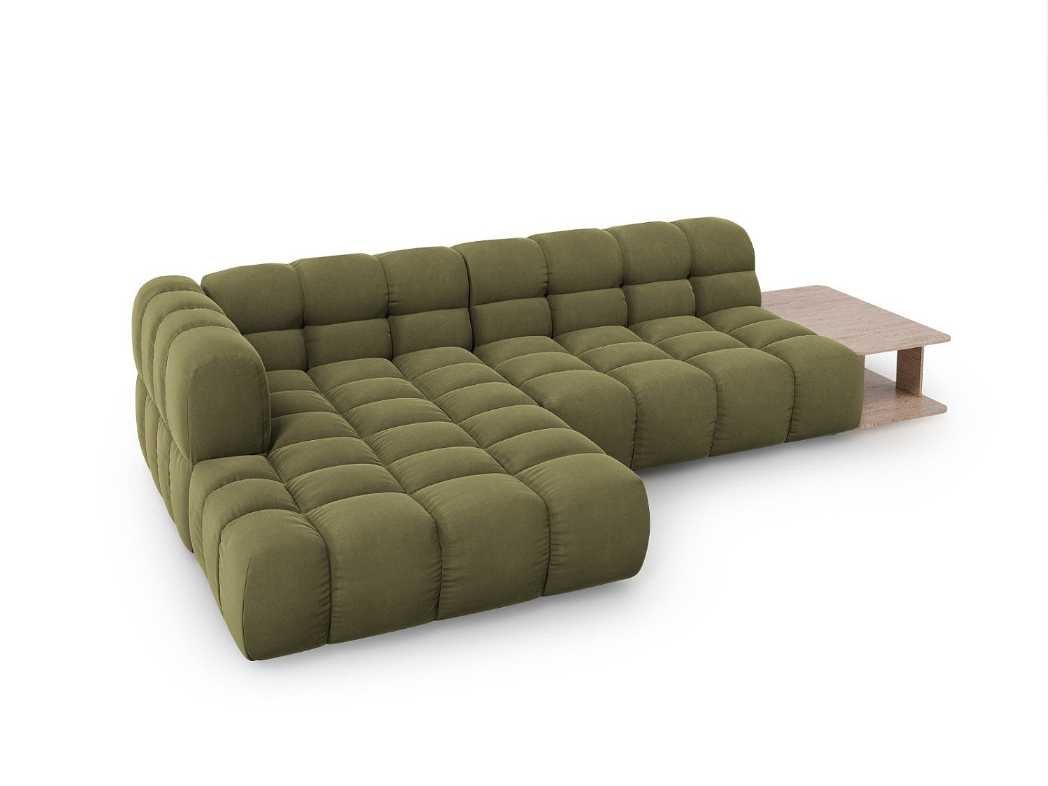 Canapé modulable 4 places vert velours