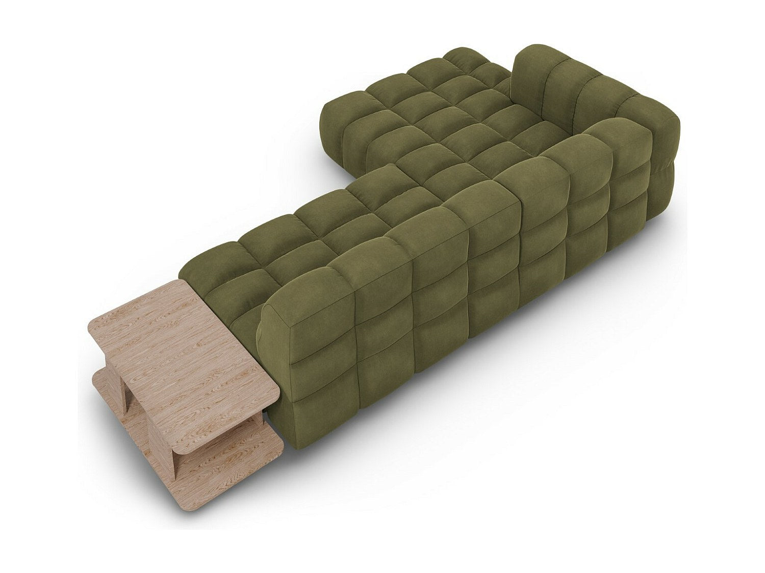 Canapé modulable 4 places vert velours