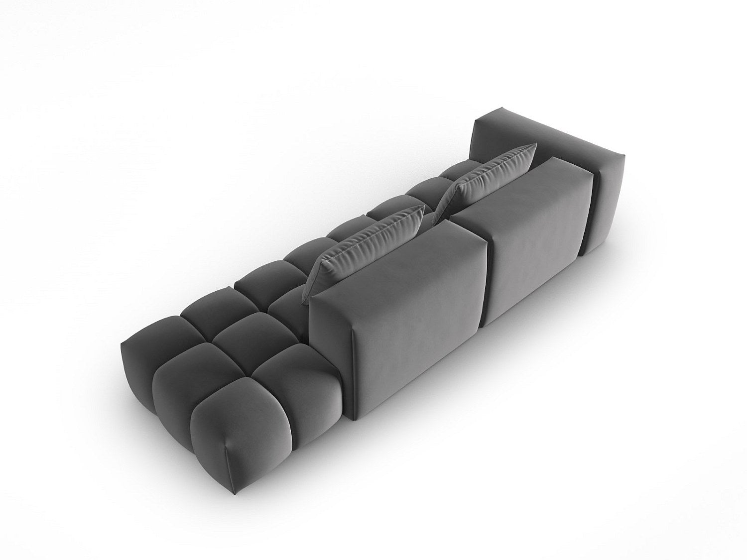 Canapé modulable 3 places gris velours