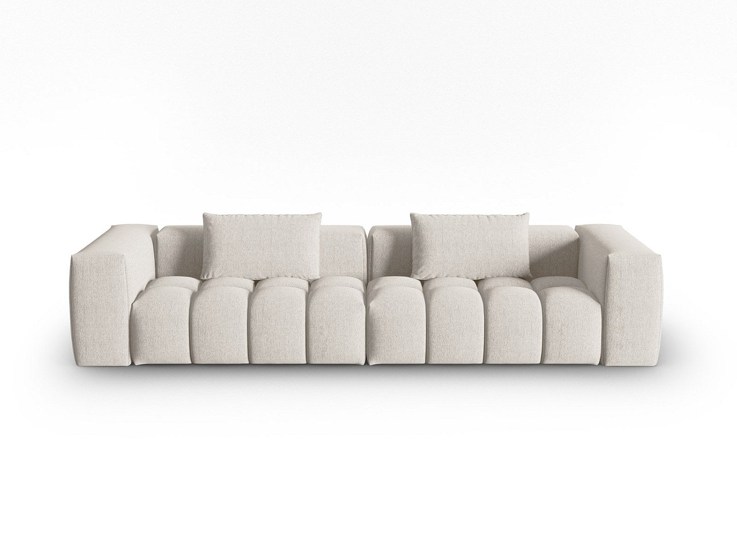 Canapé modulable 5 places beige tissu