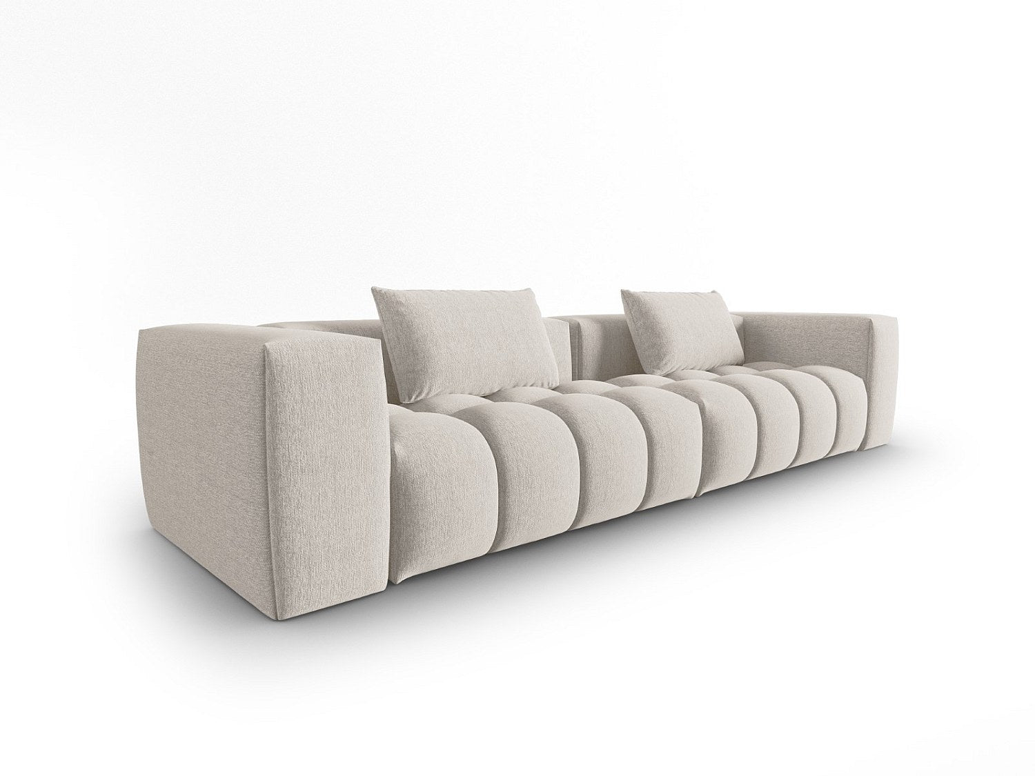 Canapé modulable 5 places beige tissu