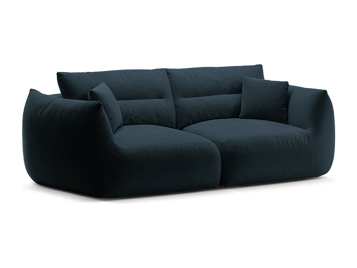 Canapé modulable 3 places bleu tissu