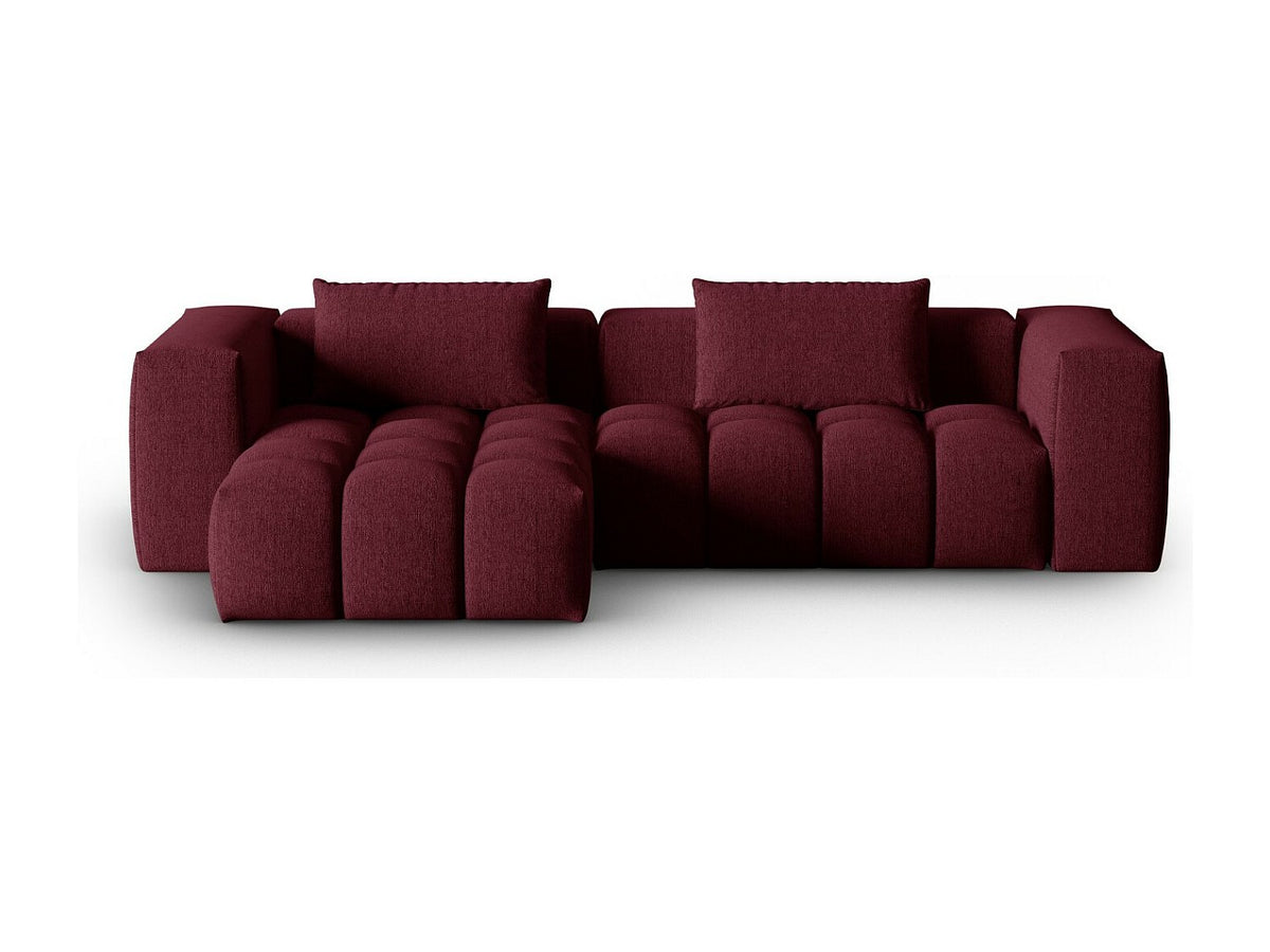 Canapé modulable 3 places rouge tissu