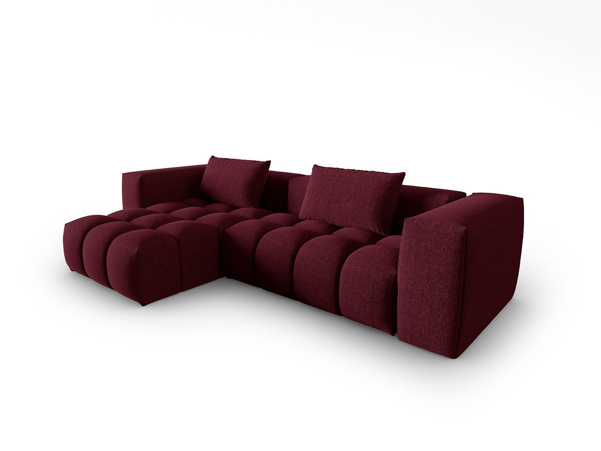 Canapé modulable 3 places rouge tissu