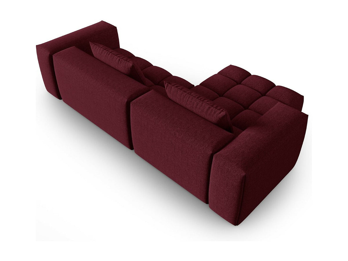 Canapé modulable 3 places rouge tissu