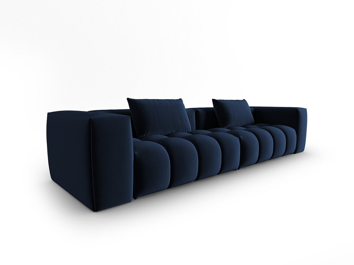 Canapé modulable 5 places bleu velours