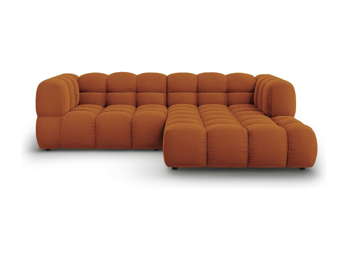 Canapé modulable 3 places orange velours