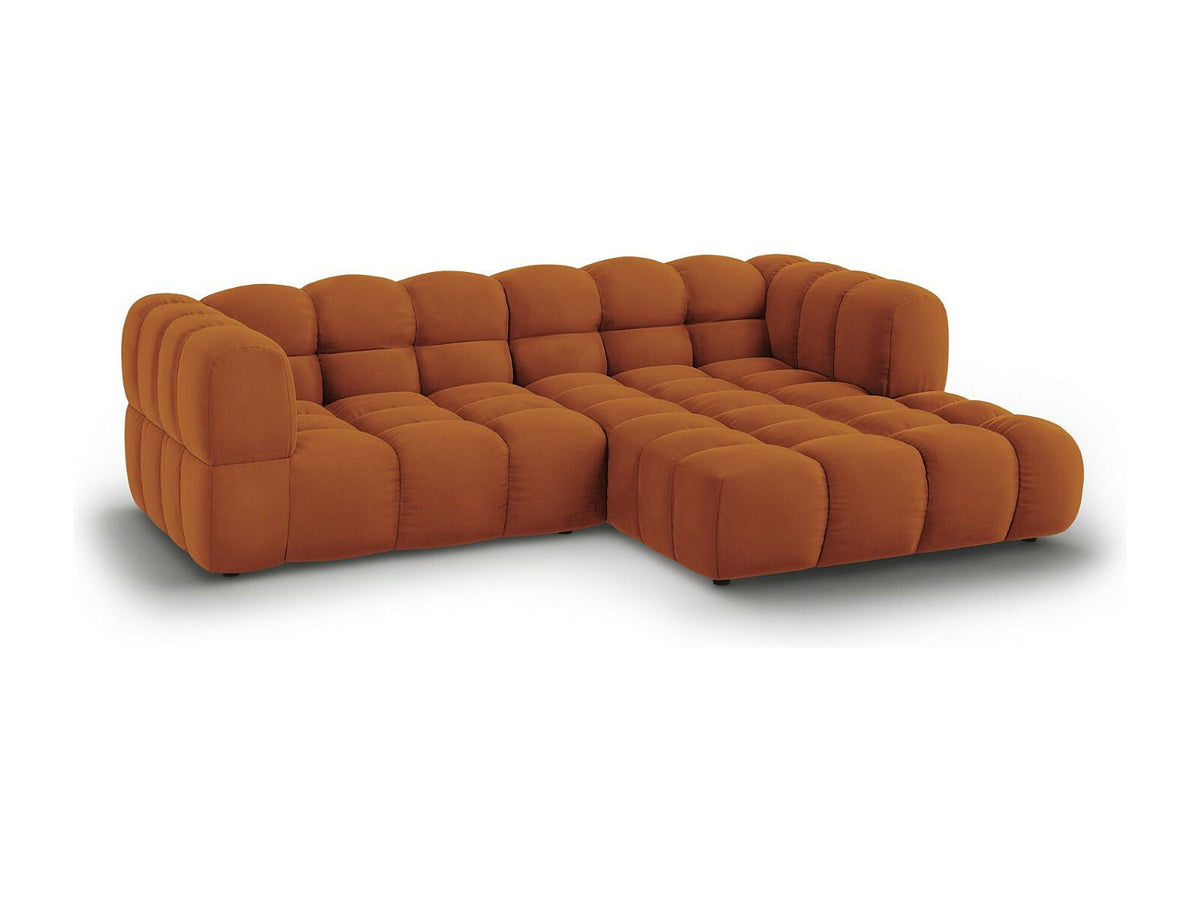 Canapé modulable 3 places orange velours