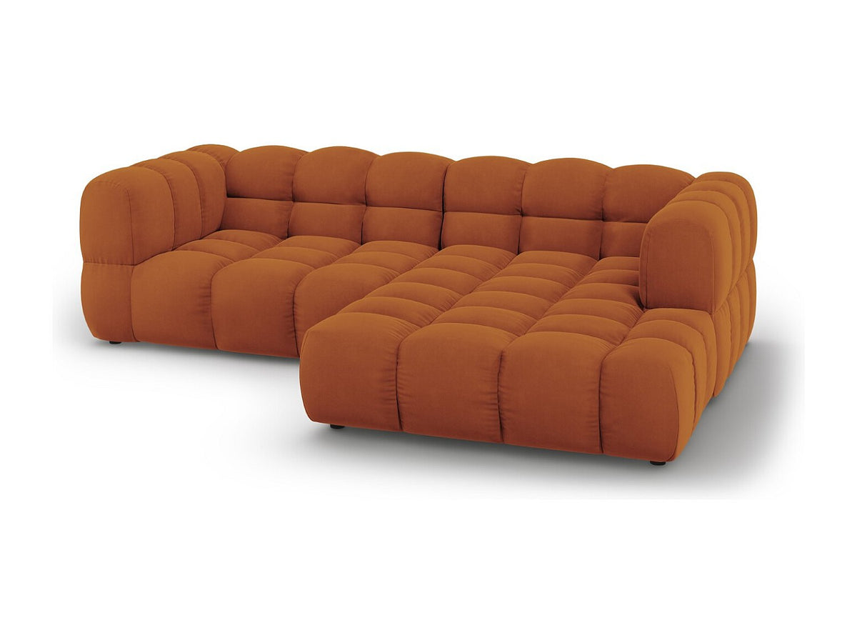 Canapé modulable 3 places orange velours