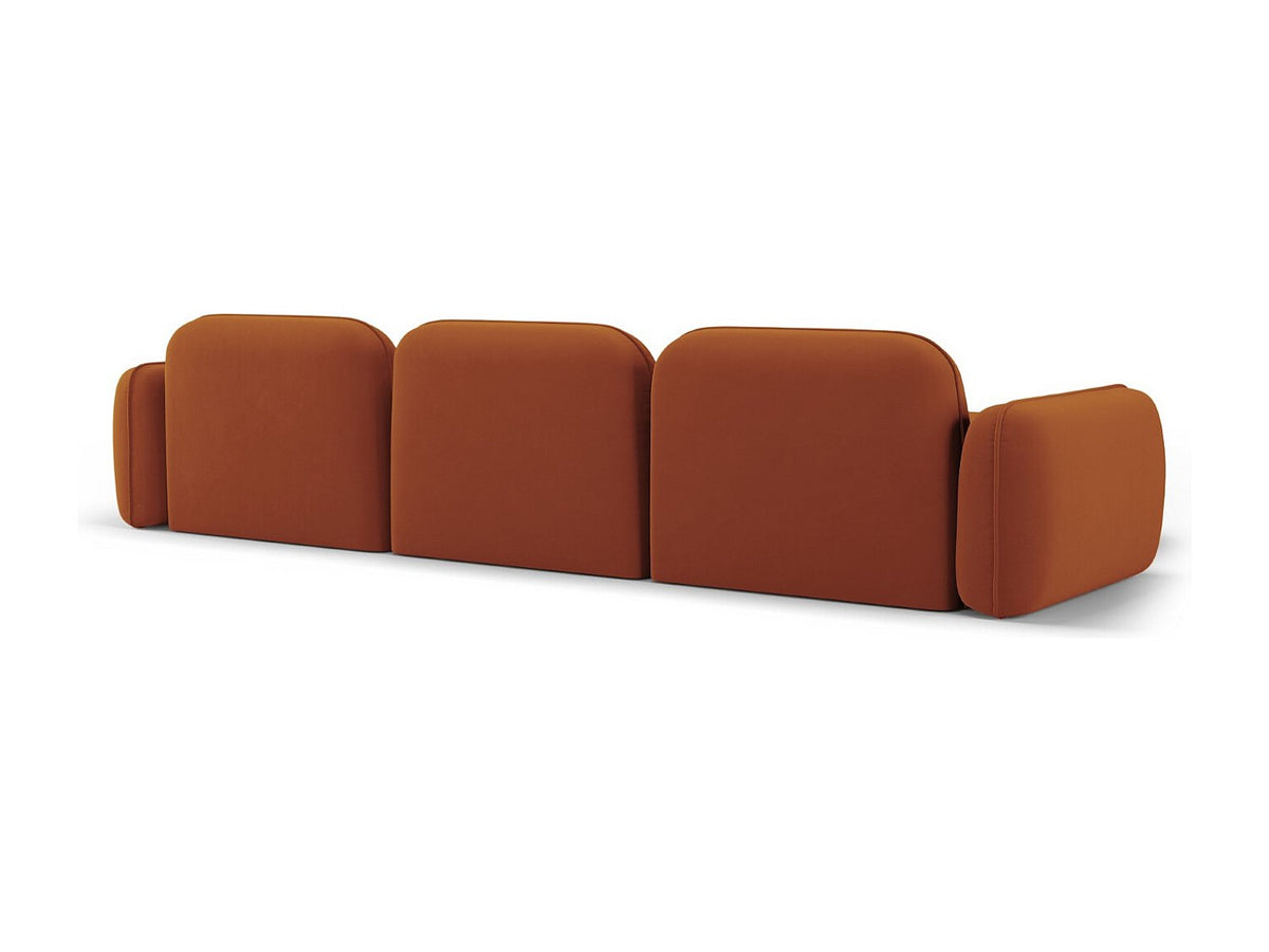 Canapé modulable 4 places orange velours