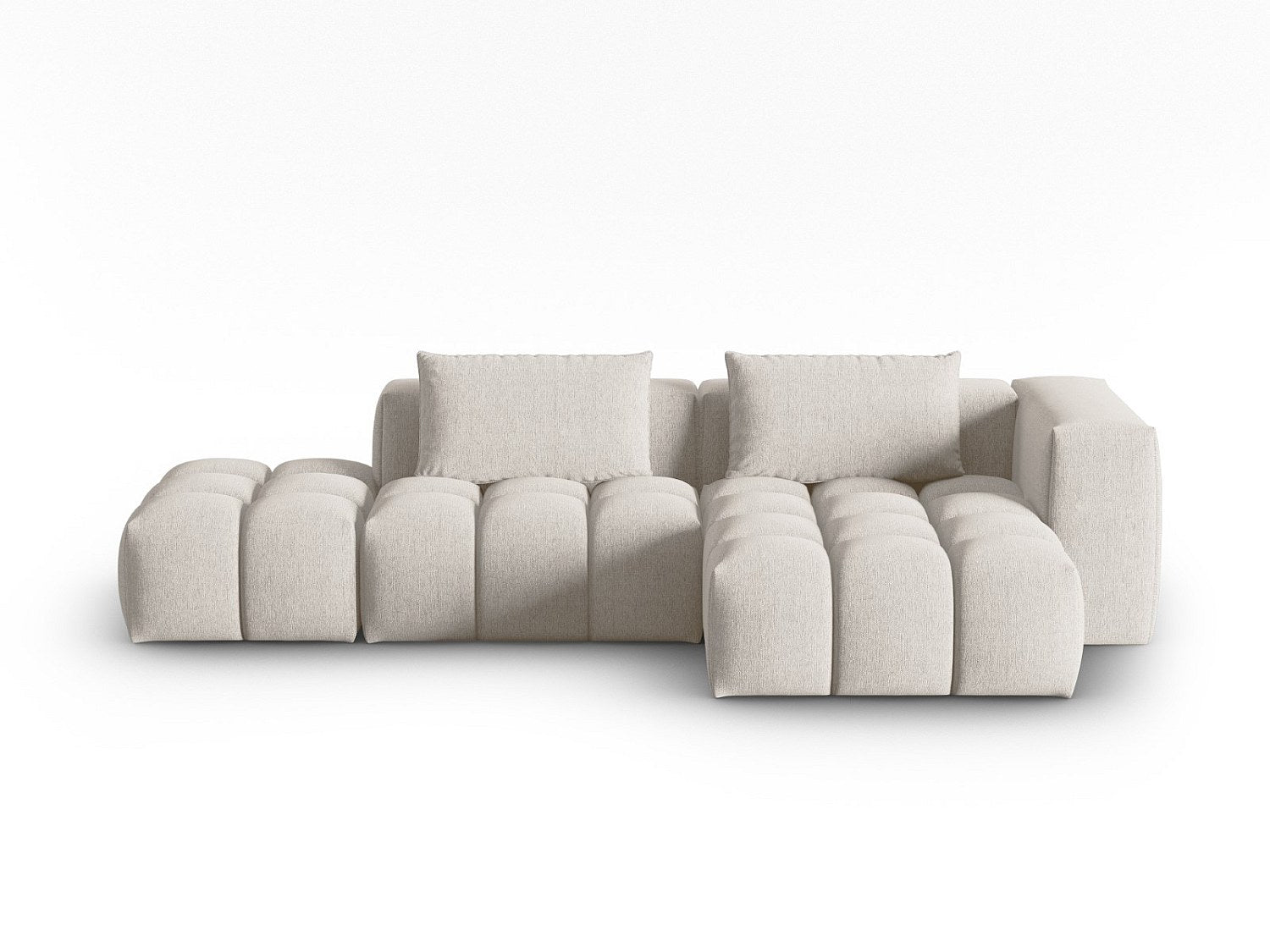 Canapé modulable 4 places beige tissu