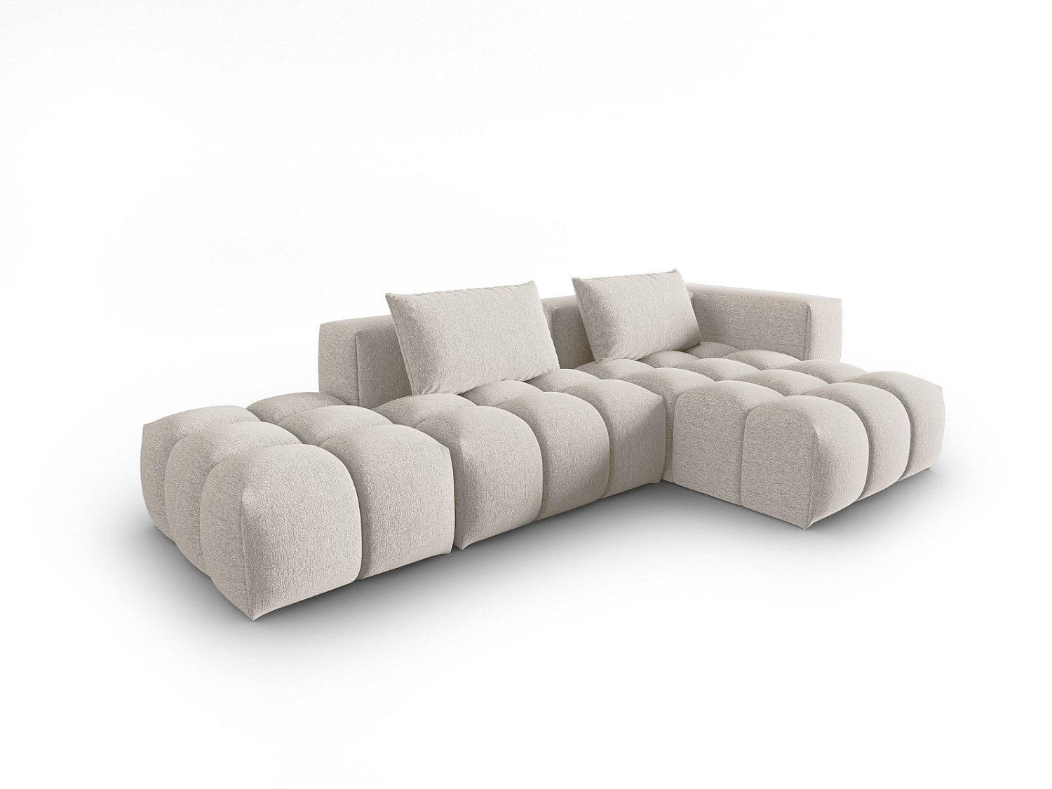 Canapé modulable 4 places beige tissu