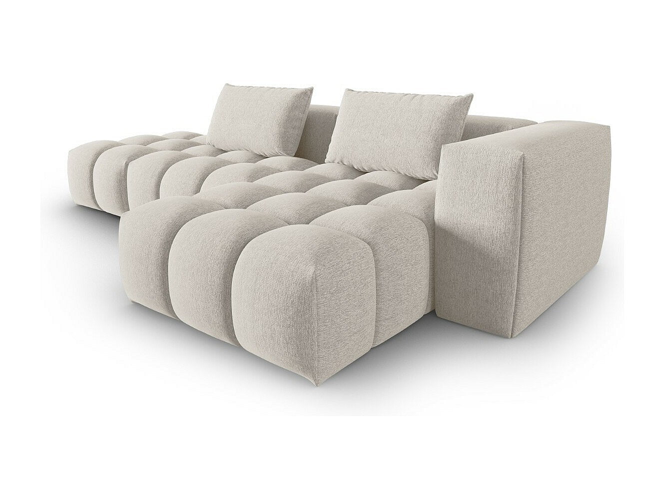 Canapé modulable 4 places beige tissu