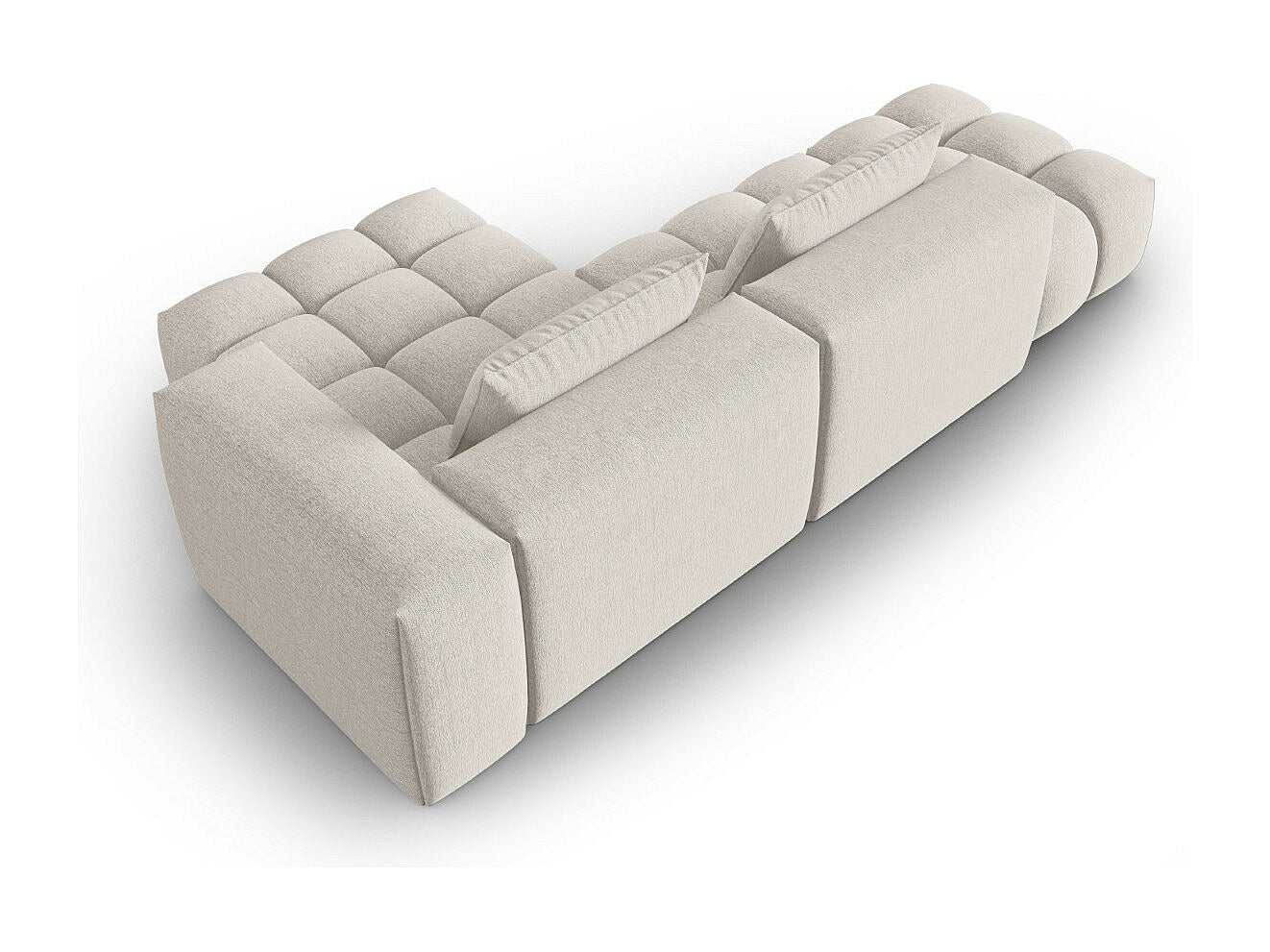 Canapé modulable 4 places beige tissu