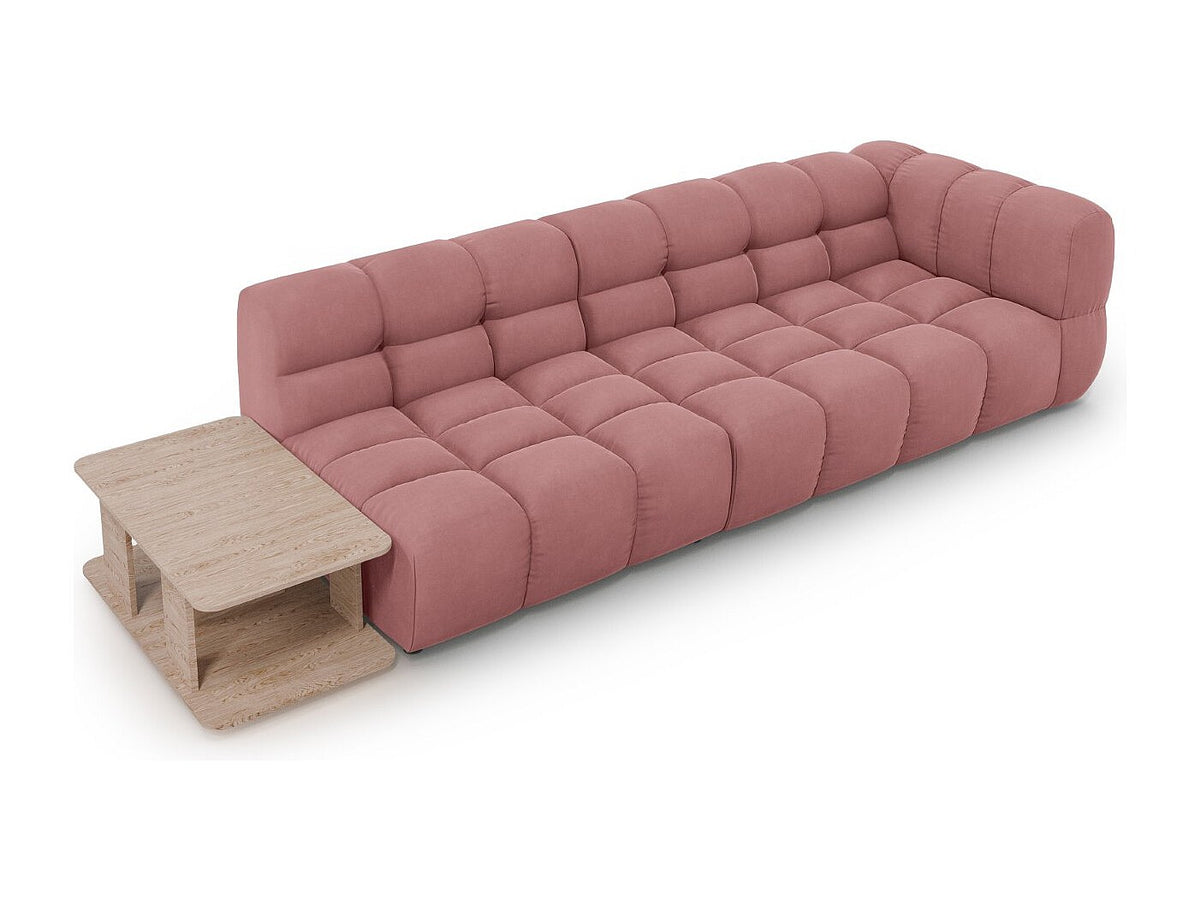 Canapé modulable 4 places rose velours
