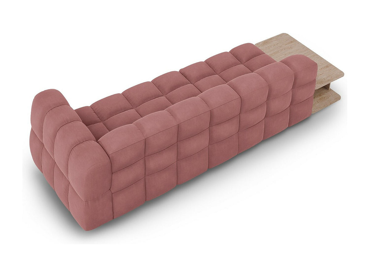 Canapé modulable 4 places rose velours