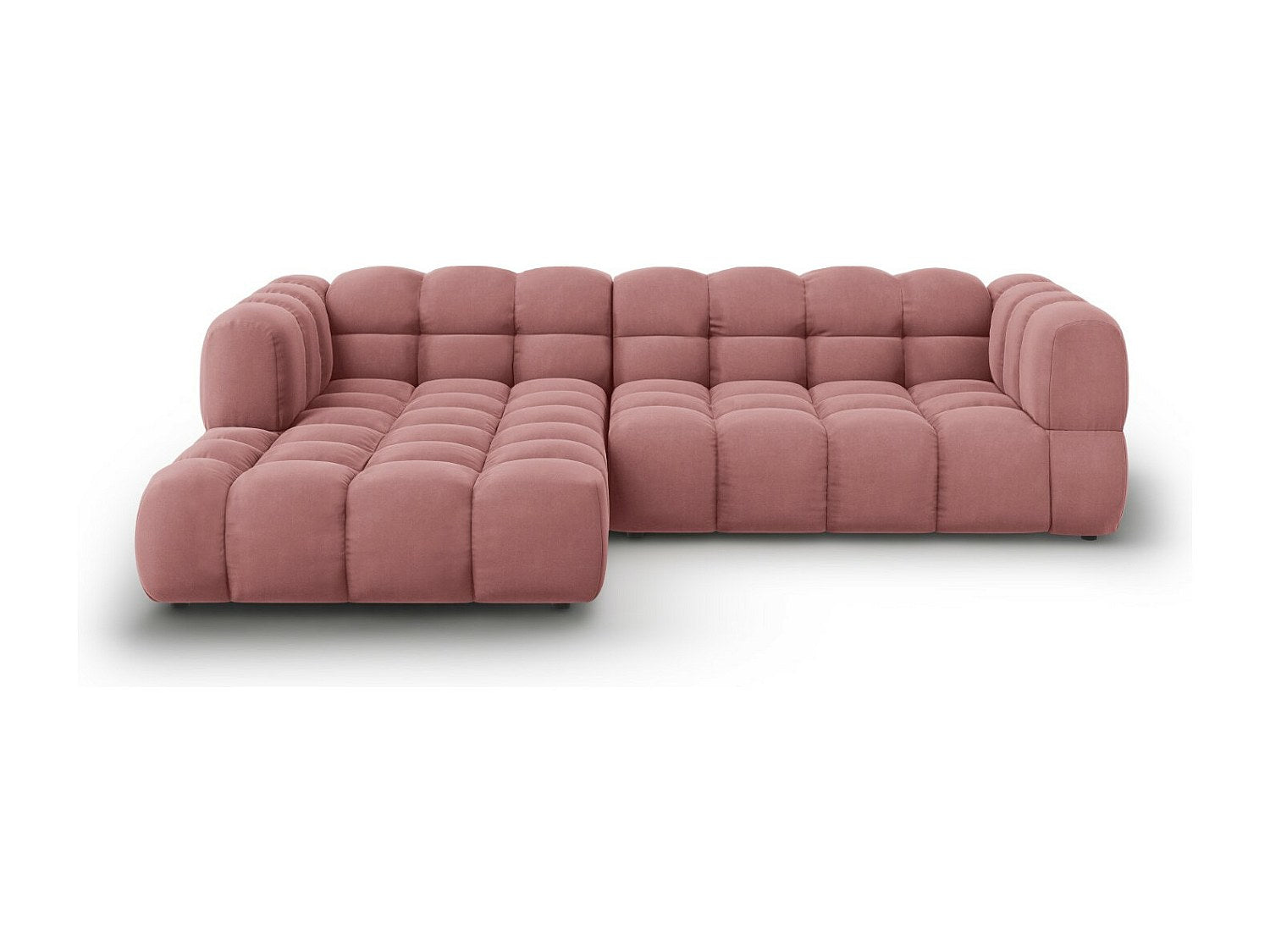 Canapé modulable 4 places rose velours