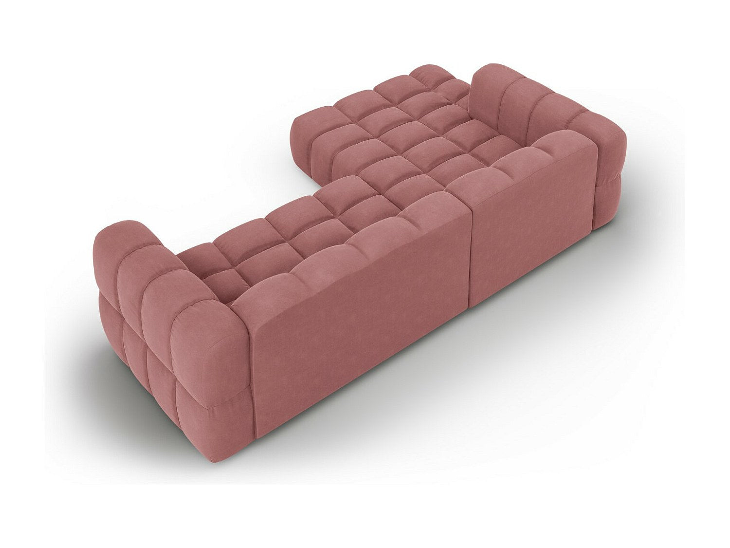 Canapé modulable 4 places rose velours