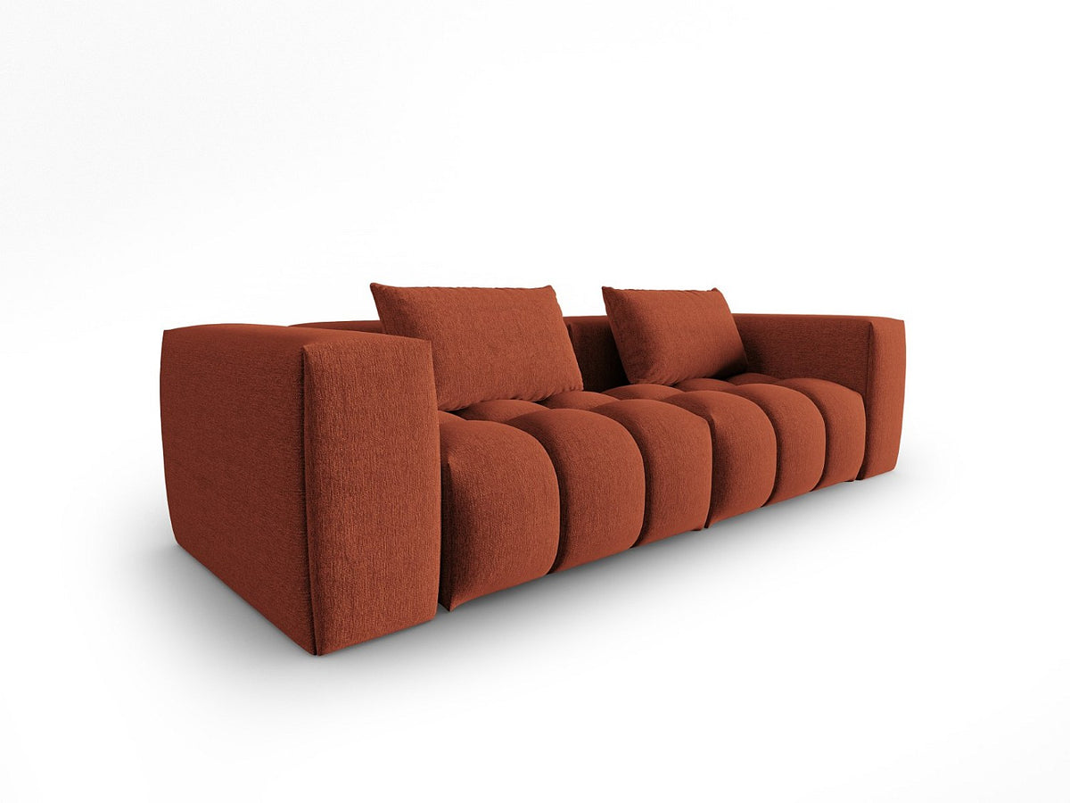 Canapé modulable 3 places orange tissu