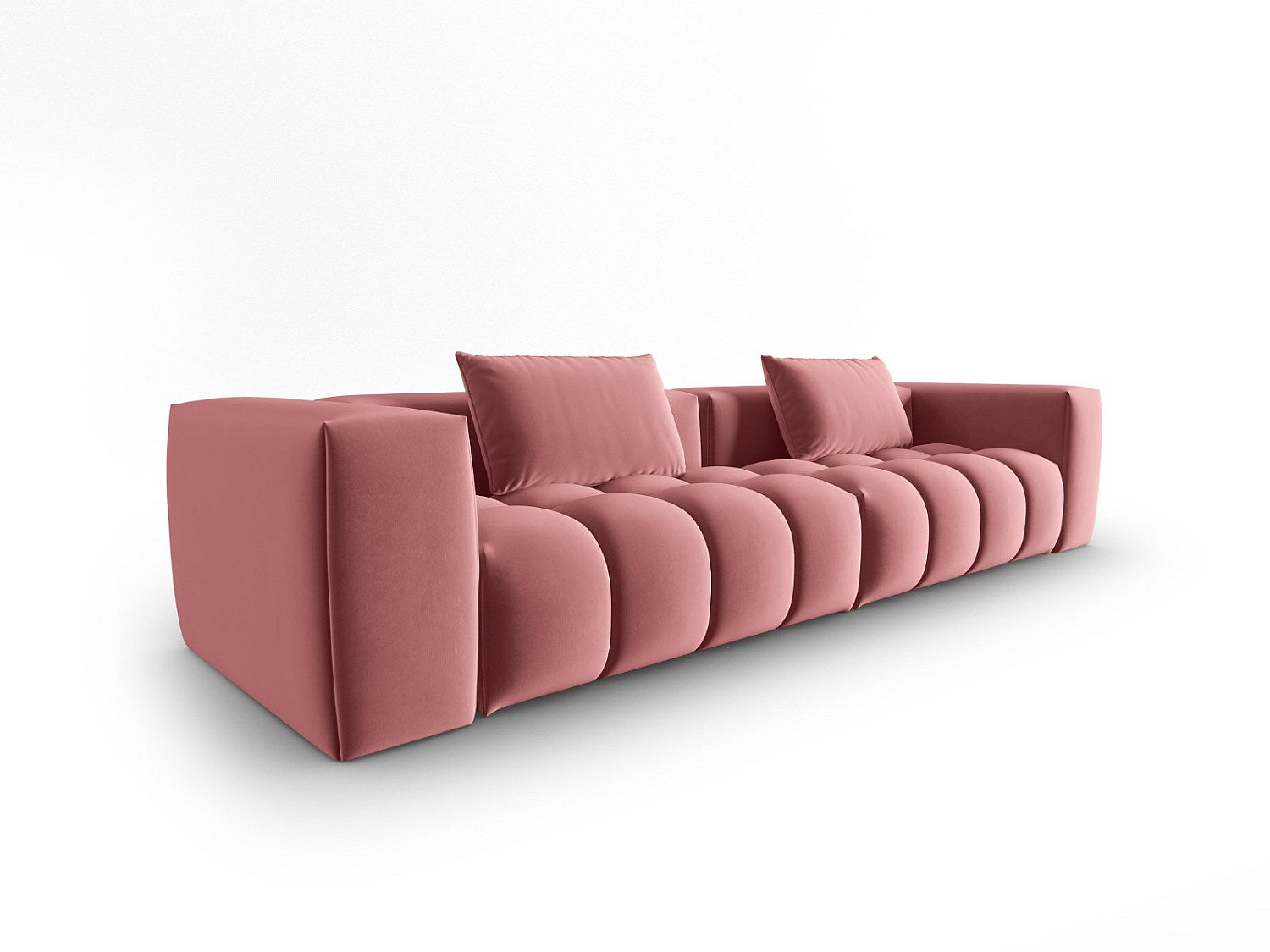Canapé modulable 5 places rose velours