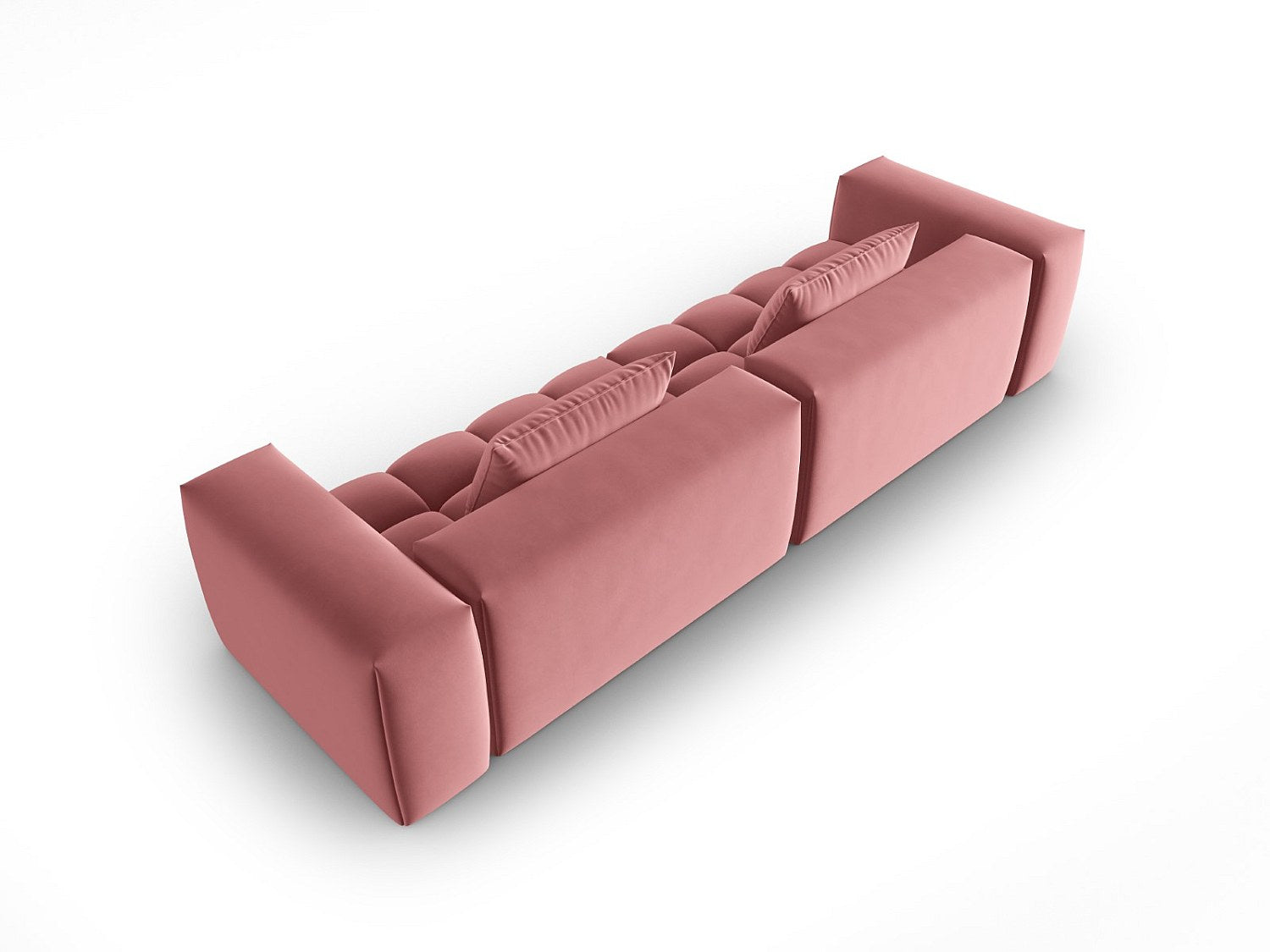 Canapé modulable 5 places rose velours