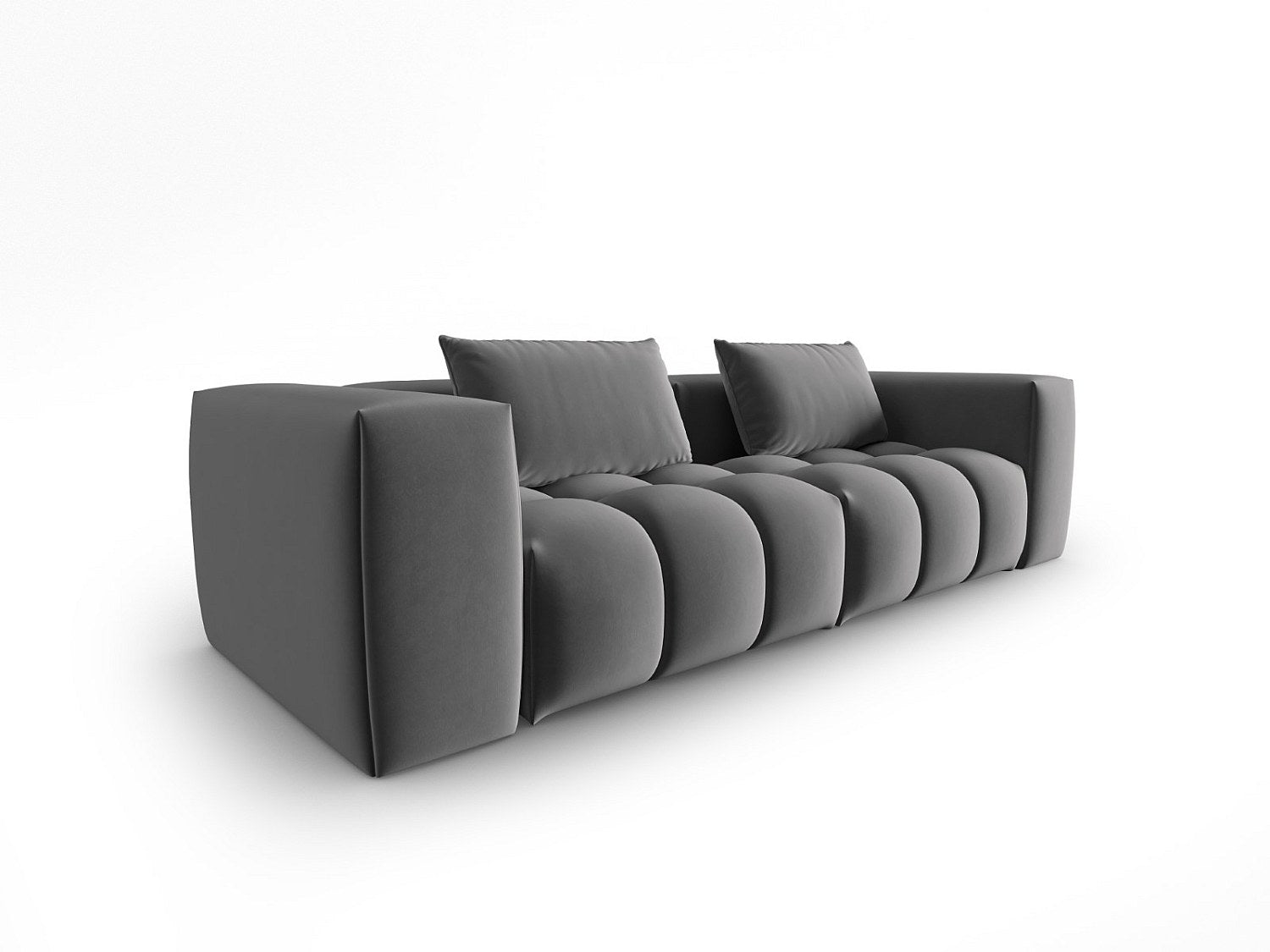 Canapé modulable 3 places gris velours